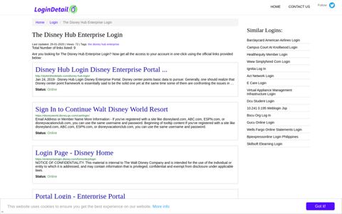 The Disney Hub Enterprise Login - LoginDetail