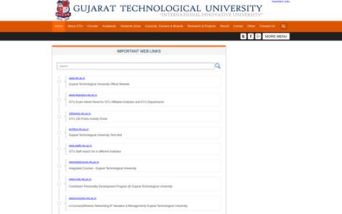 Important Links - Gujarat Technological University