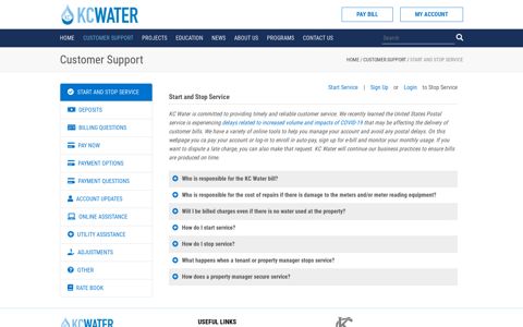 Customer Support - KC Water