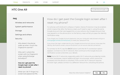 HTC One A9 - How do I get past the Google login screen after ...