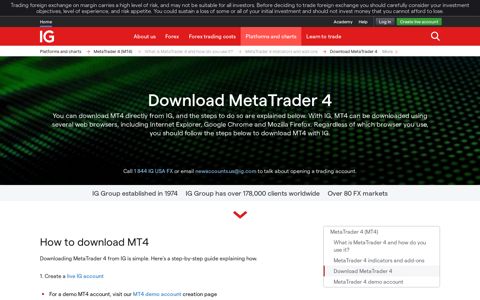 Free MetaTrader 4 Download for PC, Mac, iOS, Android | IG US