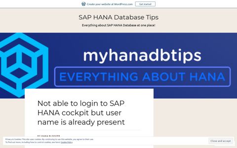Not able to login to SAP HANA cockpit but user name is ...