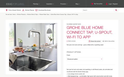 Grohe Blue Home Connect Tap, U-Spout, Wi-Fi to App - Ideas ...