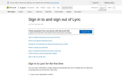 Sign in to and sign out of Lync - Office Support