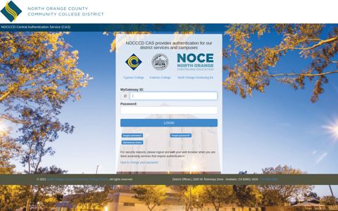 NOCCCD – Central Authentication Service