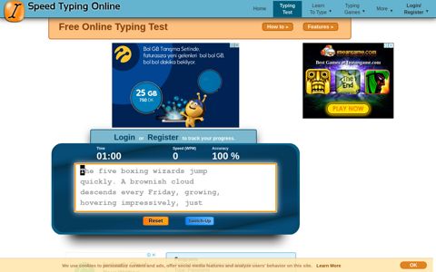Free Online Typing Test - SpeedTypingOnline
