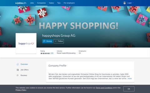 Company profile from happyshops Group AG on jobs.ch