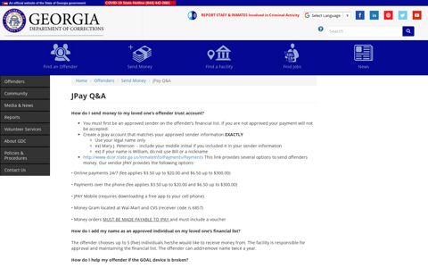 JPay Q&A | The Georgia Department of Corrections