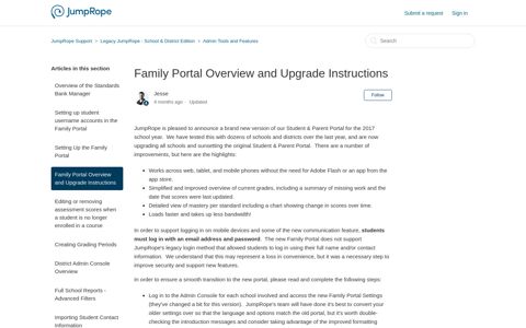 Family Portal Overview and Upgrade Instructions – JumpRope ...