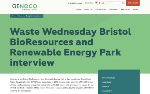 Waste Wednesday Bristol BioResources and ... - GENeco