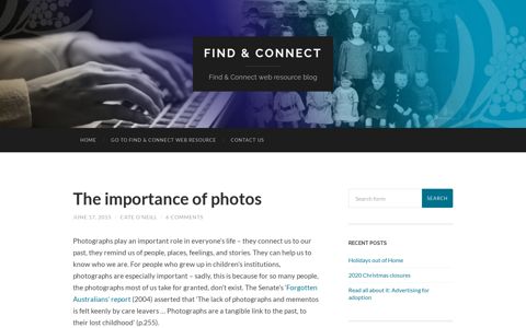 The importance of photos – Find & Connect