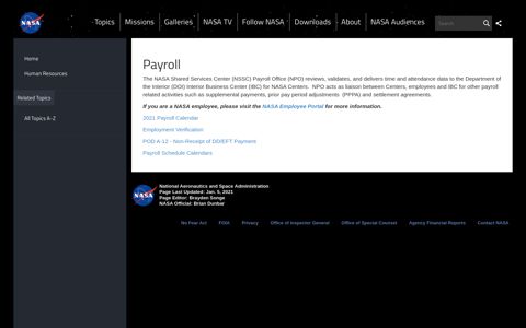 Payroll - NASA Shared Services