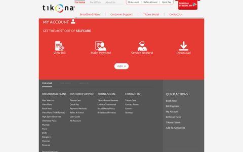 My Account - Tikona Digital Networks