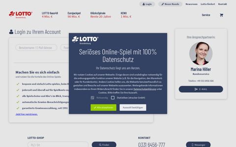 Login Benutzeraccount - Lotto Brandenburg