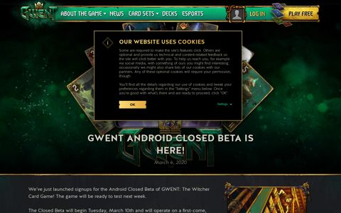 GWENT Android Closed Beta is here! - GWENT: The Witcher ...