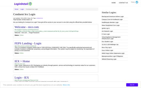 Conduent Iex Login Welcome - nice.com - http://workforce ...