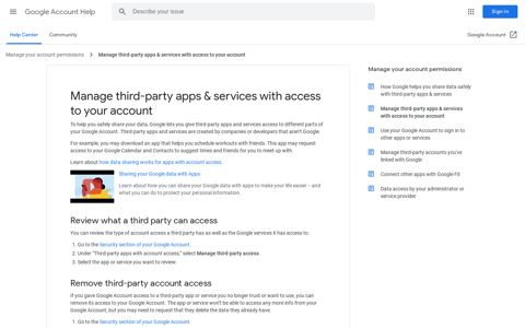 Manage third-party apps & services with access to your account