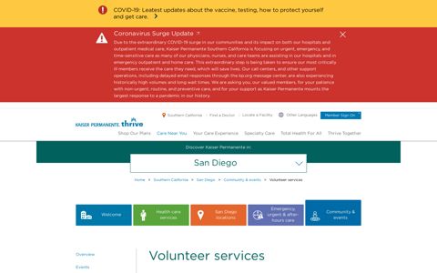 San Diego Volunteer Services | Kaiser Permanente