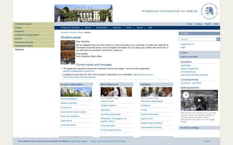 Student portal — Humboldt-Universität zu Berlin