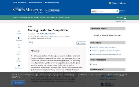 Training the Gut for Competition : Current Sports Medicine ...