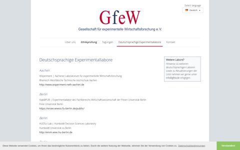 Deutschsprachige Experimentallabore - GfeW
