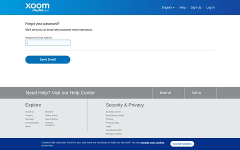 Forgot Your Xoom Password | Xoom, a PayPal Service