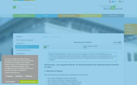 Online-Bewerbung - Studentenwerk Frankfurt
