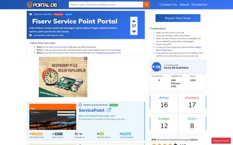 Fiserv Service Point Portal