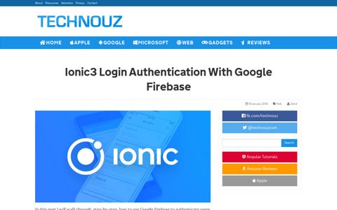 Ionic3 Login Authentication With Google Firebase | Technouz