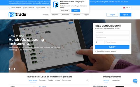 Fortrade Homepage | Advanced online currency & trading ...