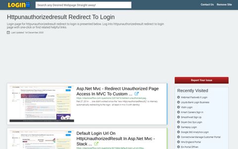 Httpunauthorizedresult Redirect To Login - Loginii.com