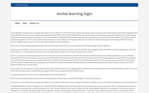 evolve learning login