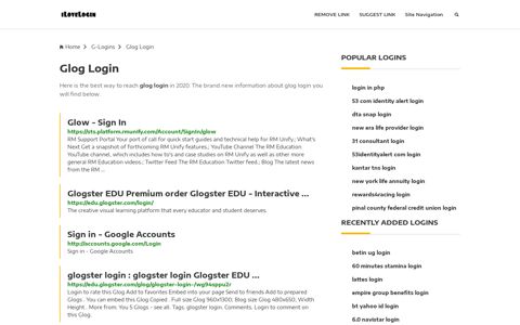 Glog Login ❤️ One Click Access