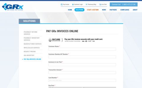 Pay GRx Invoices Online - Guaranteed Returns