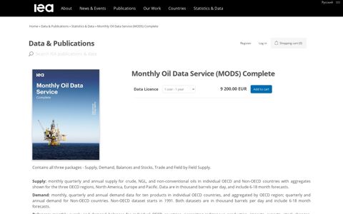 IEA webstore. Monthly Oil Data Service (MODS) Complete