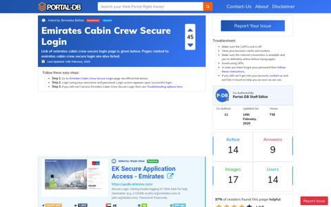 Emirates Cabin Crew Secure Login