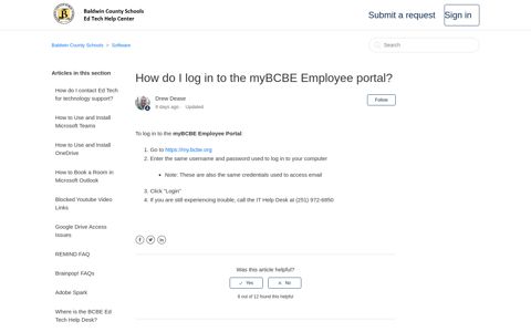 How do I log in to the myBCBE Employee portal? – Baldwin ...