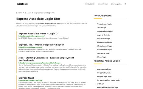 Express Associate Login Etm ❤️ One Click Access - iLoveLogin