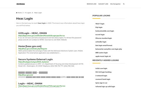 Heac Login ❤️ One Click Access