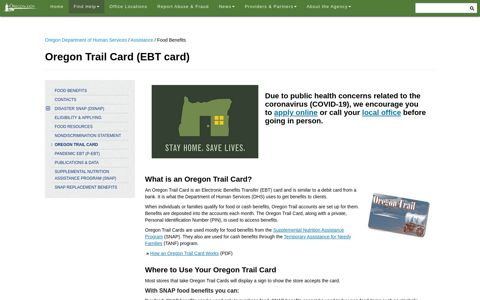 Food Benefits - Oregon Trail Card (EBT card) - State of Oregon