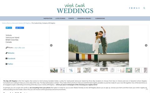 The Hudson's Bay Gift Registry on Vancouver Island
