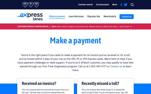 Make a payment for your 495/95/395 Express Lanes toll ...