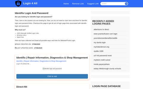 identifix login and password - Official Login Page [100 ...
