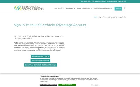 Sign In To Your ISS-Schrole Advantage Profile | ISS