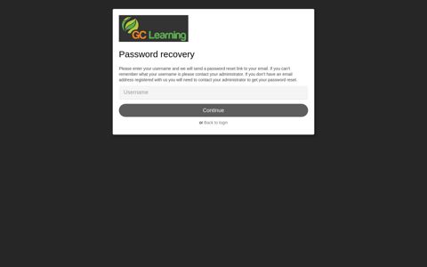 Forgot password - GC Learning