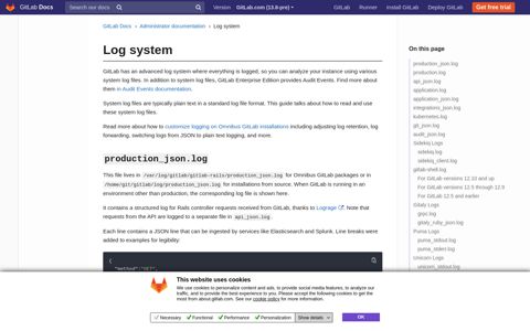 Log system | GitLab - GitLab Docs