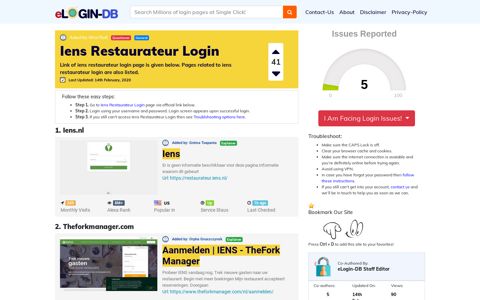 Iens Restaurateur Login