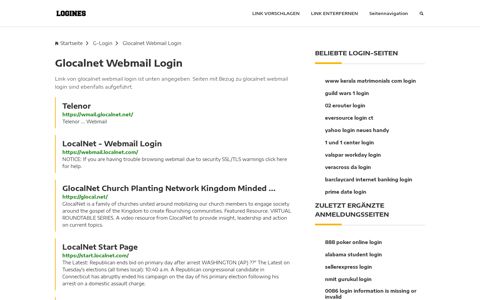 Glocalnet Webmail Login | Allgemeine Informationen zur Anmeldung
