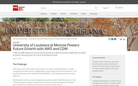 AWS Case Study: University of Louisiana at Monroe | CDW