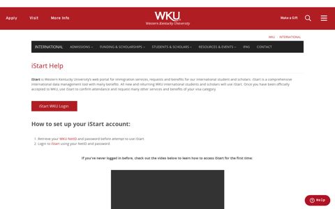 iStart Help | Western Kentucky University